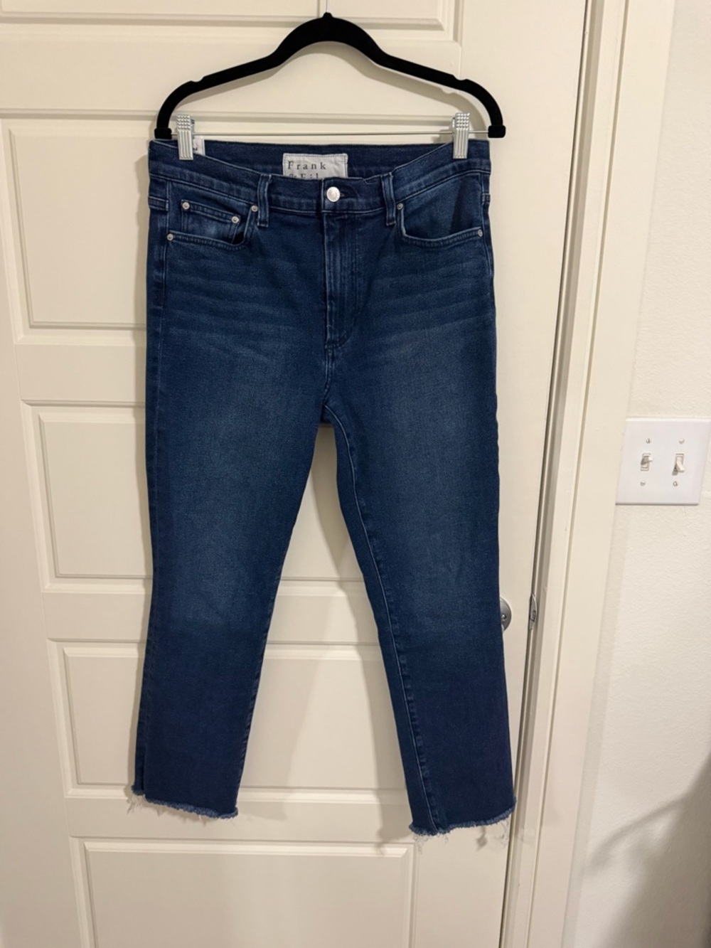 Frank and Elieen Jeans Blue High-Rise Straight Jeans